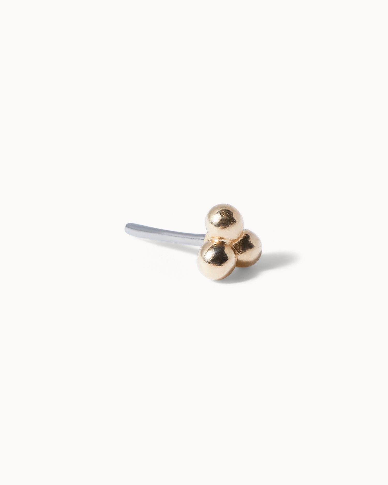 Solid gold stud threadless jewellery recycled.