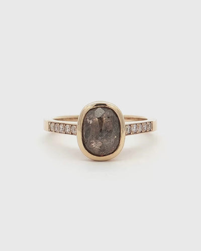 360 video of 9 Ct solid gold Naomi 1.2ct Grey Diamond Ring 