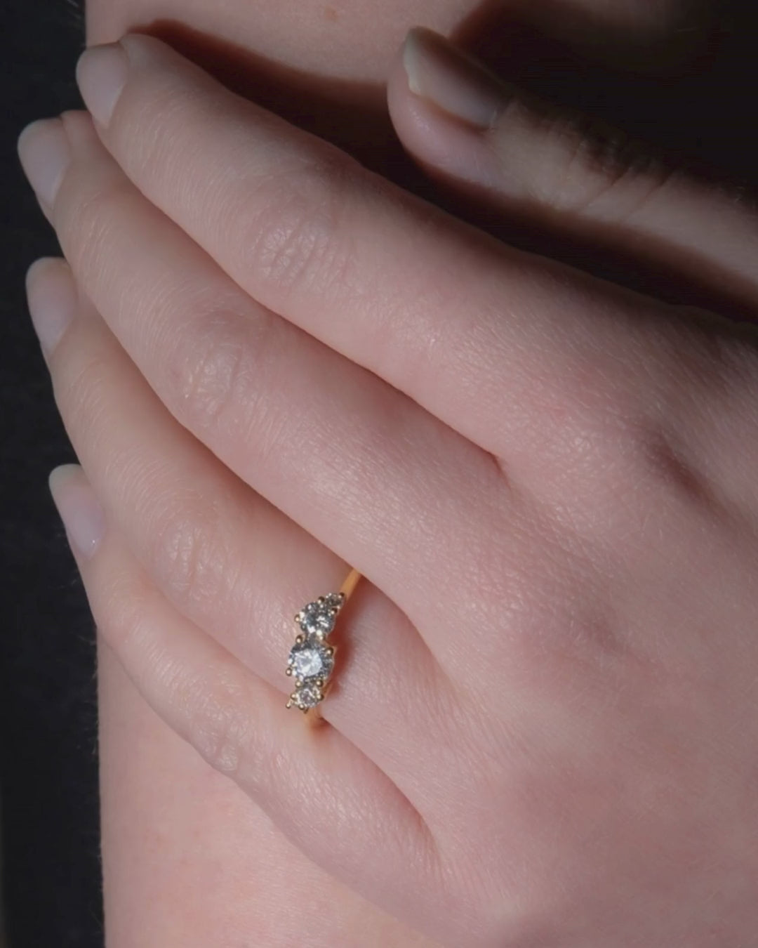 18ct Gold Lab Grown 0.5ct Diamond Cluster Ring on model