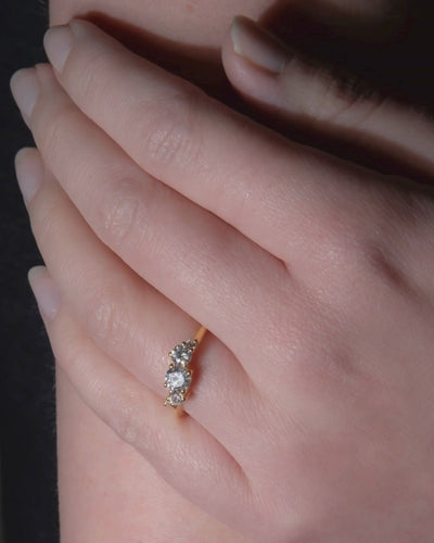 18ct Gold Lab Grown 0.5ct Diamond Cluster Ring on model