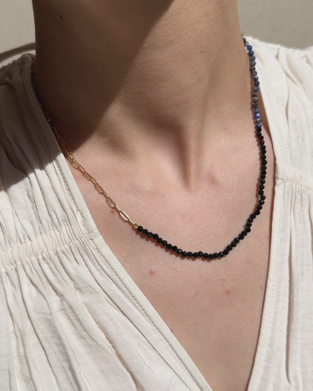 Solid Gold Hydra Beaded Chain Necklace | Maya Magal London
