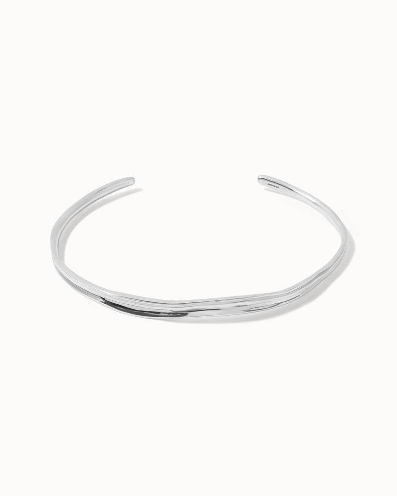 Recycled 925 sterling silver choker necklace handcrafted in London by Maya Magal London