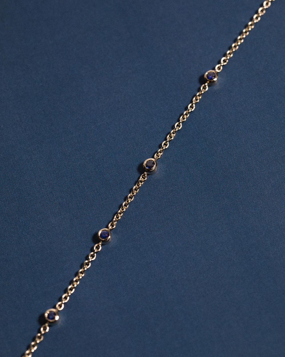 September Sapphire Birthstone Station Necklace