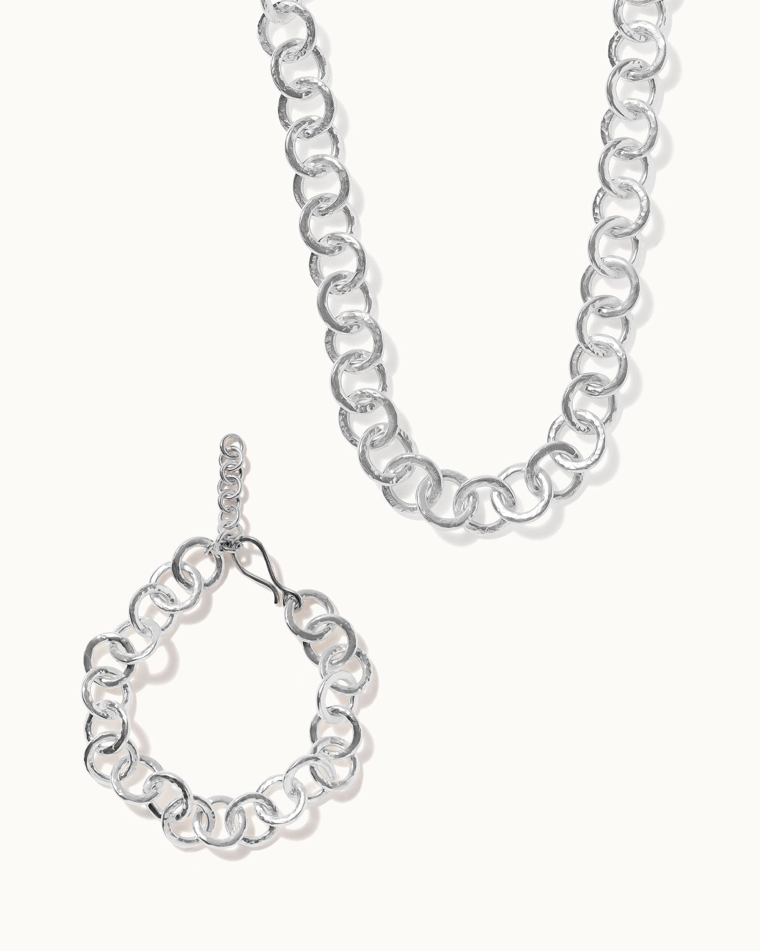 Sculpt Chain Necklace and Bracelet Set