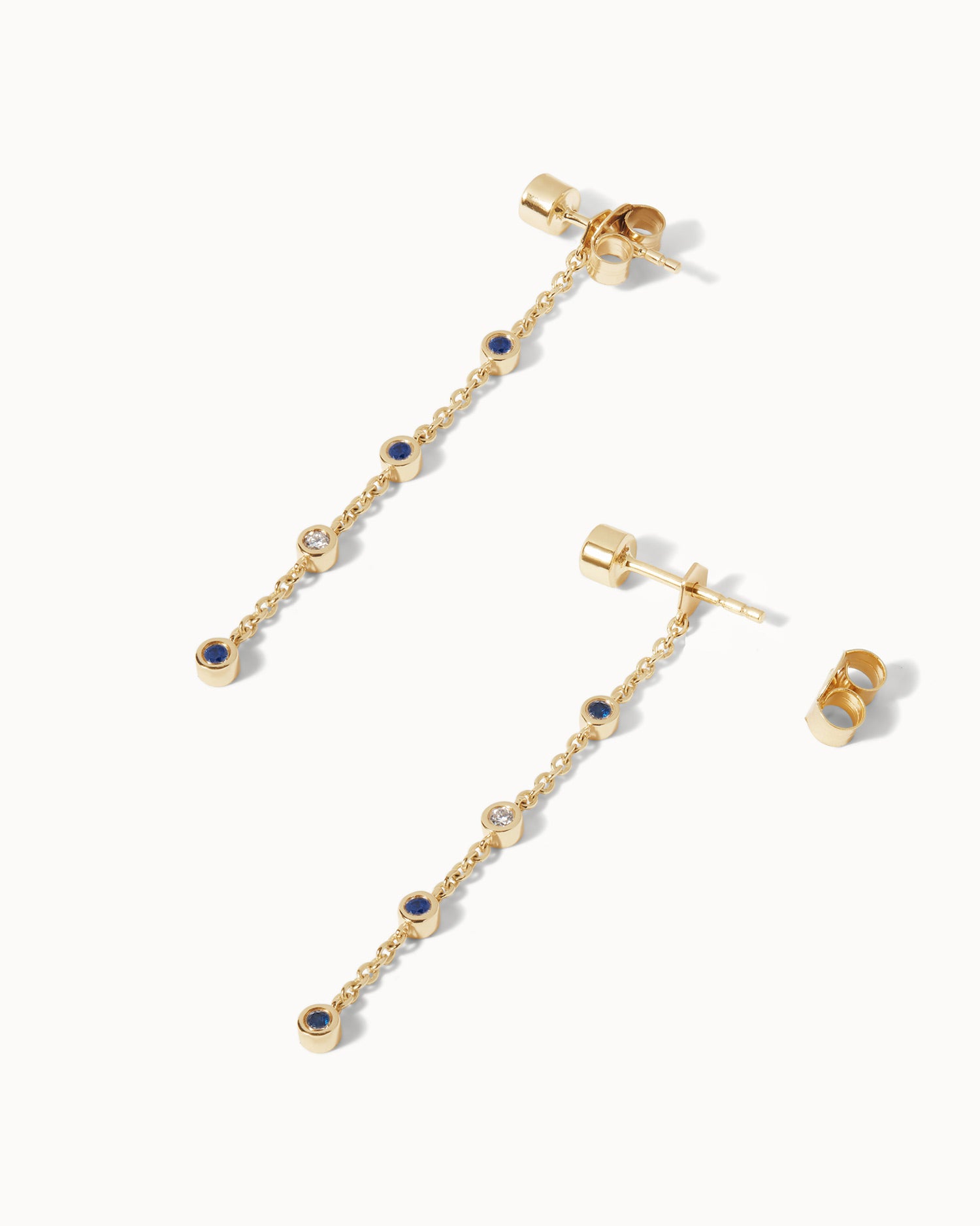 September Sapphire Birthstone Drop Earrings
