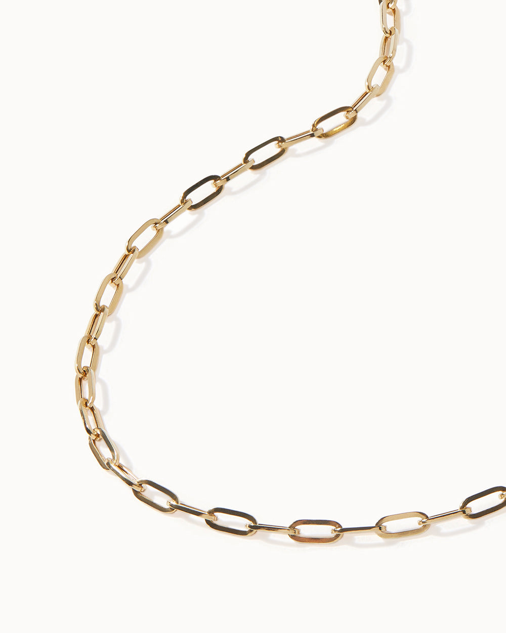 Solid Gold Heavy Paper Chain Necklace