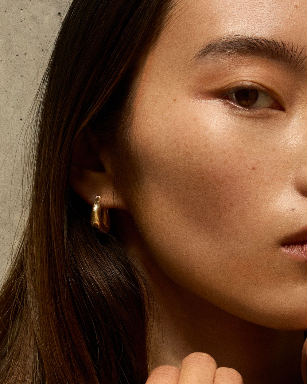 Solid Gold Molten Hoop Earrings