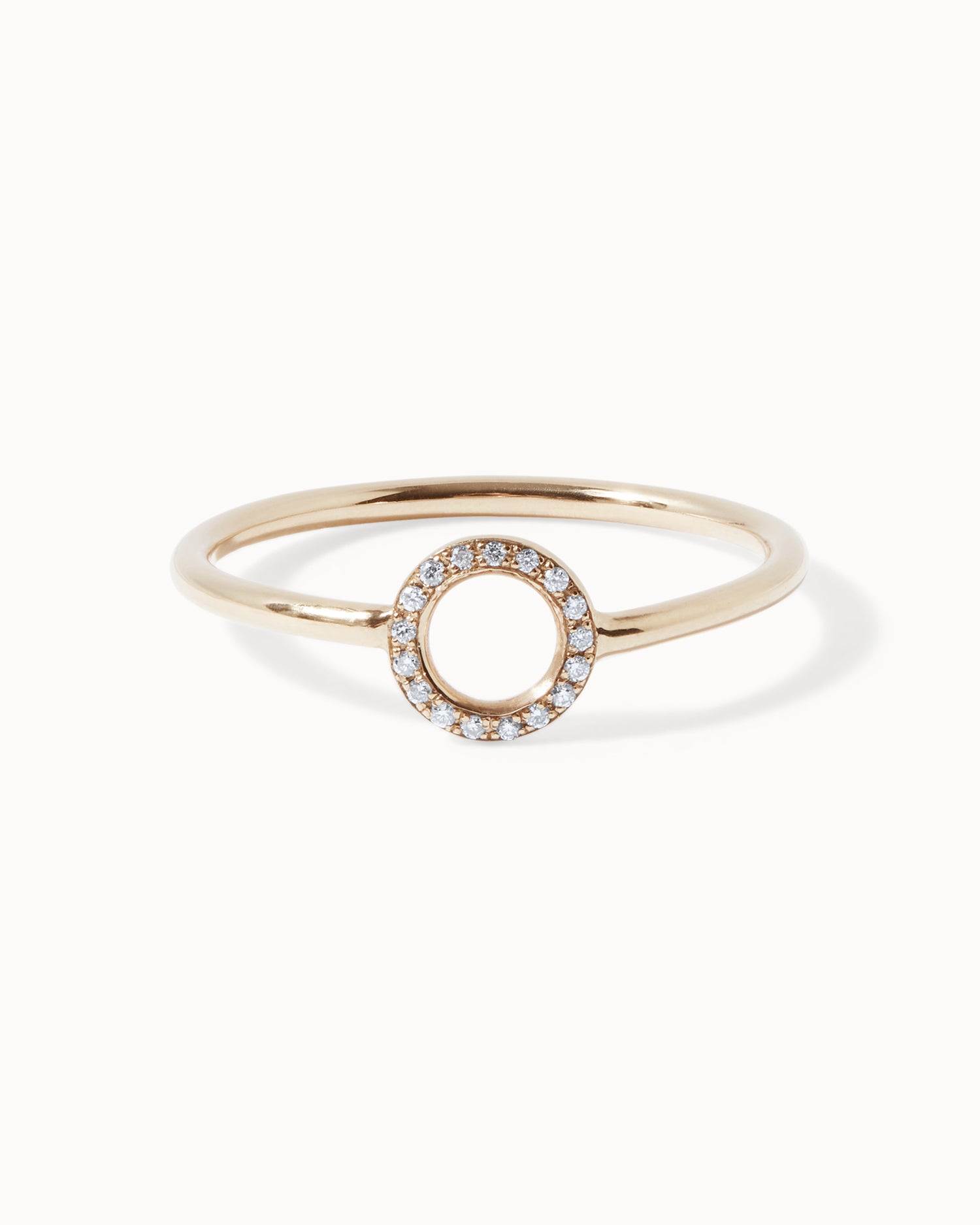 Solid Gold Diamond Pavé O Ring