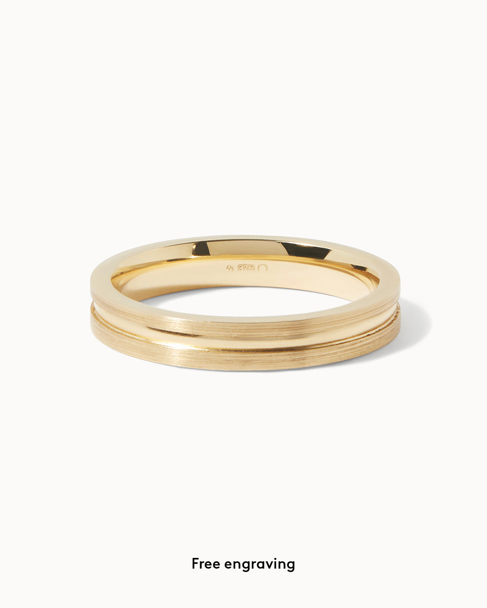 18ct Yellow Gold Flat Court Groove Ring - 3mm Band