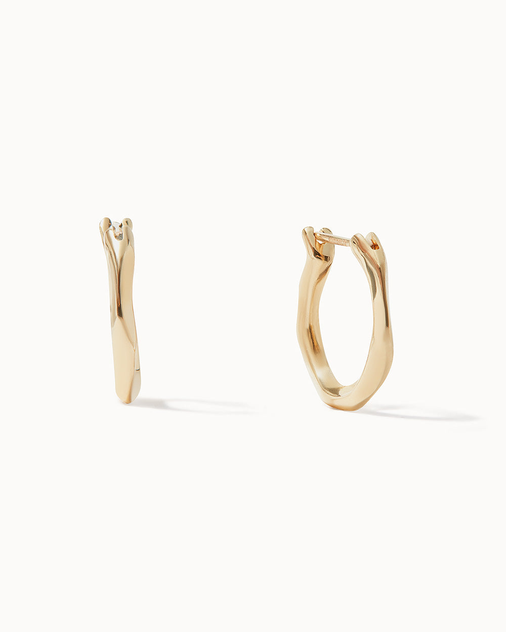 Solid Gold Lava Hoop Earrings
