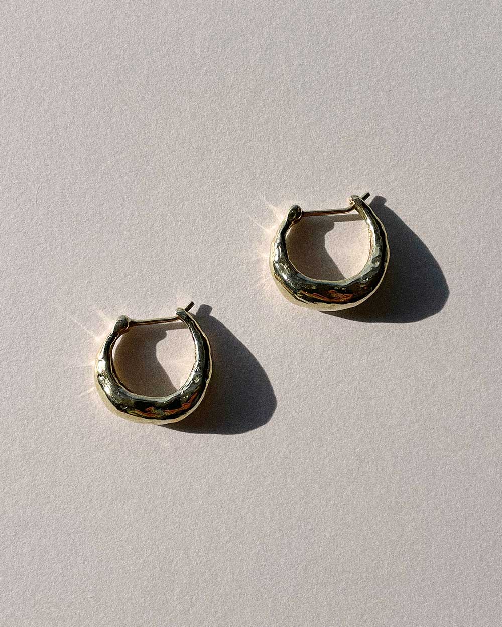 Solid Gold Molten Hoop Earrings