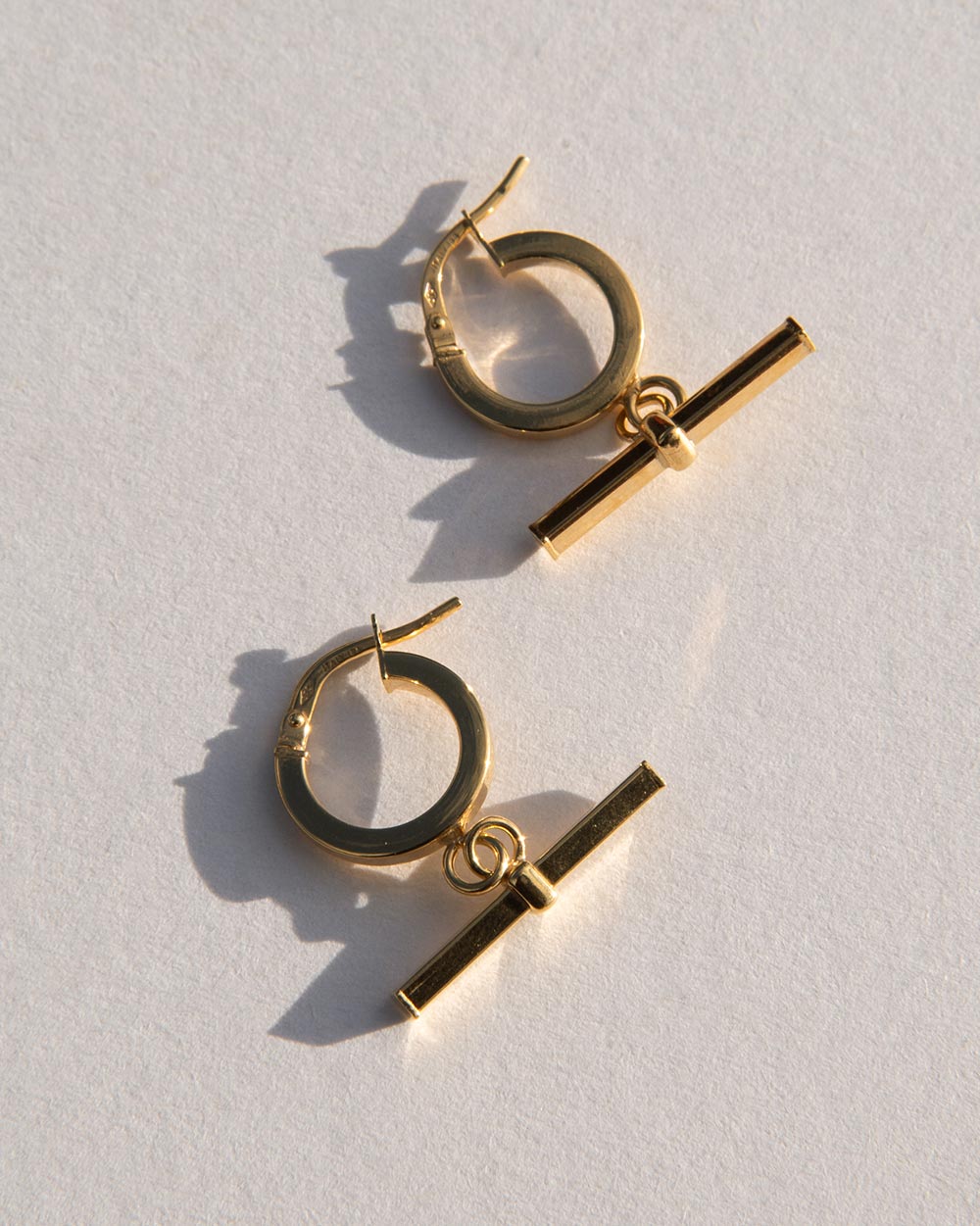 T-Bar Charm Hoop Earrings