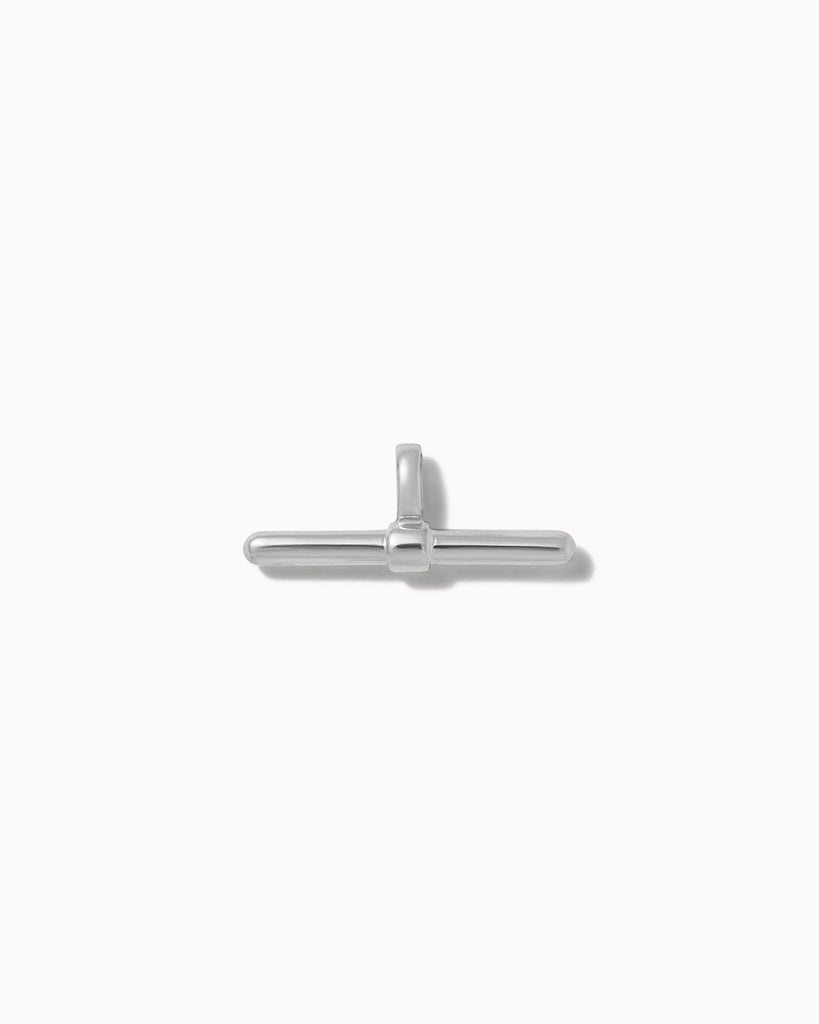 Recycled 925 sterling silver t-bar charm handmade in London by Maya Magal London