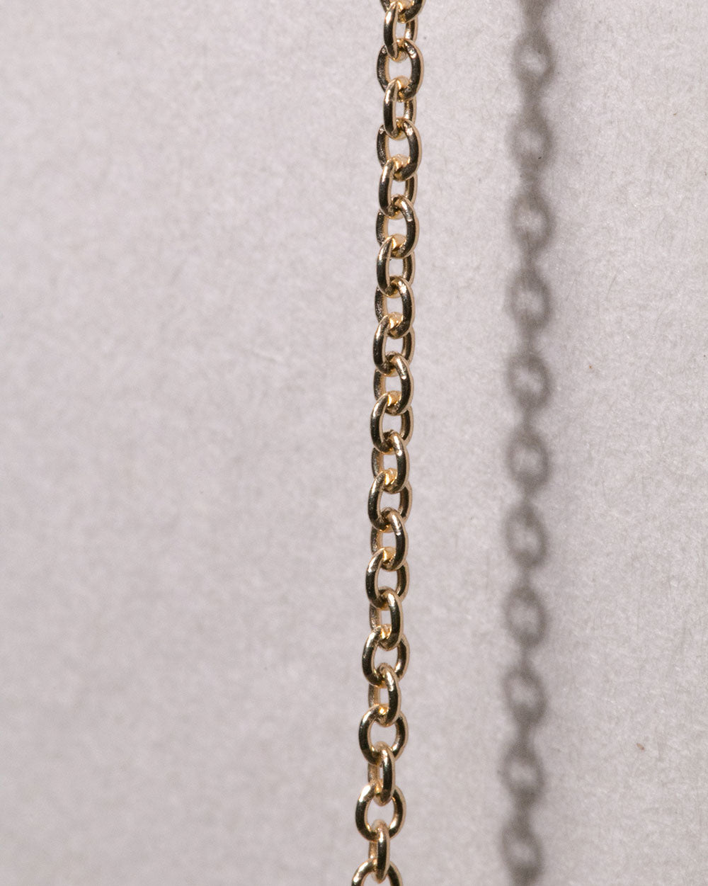 Solid Gold Trace Chain Necklace close up