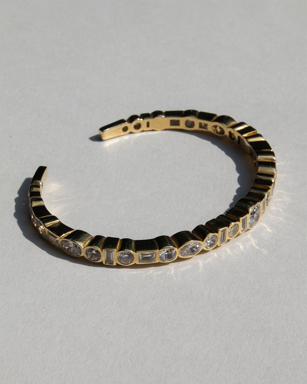 Vega Diamond Bangle white background. 