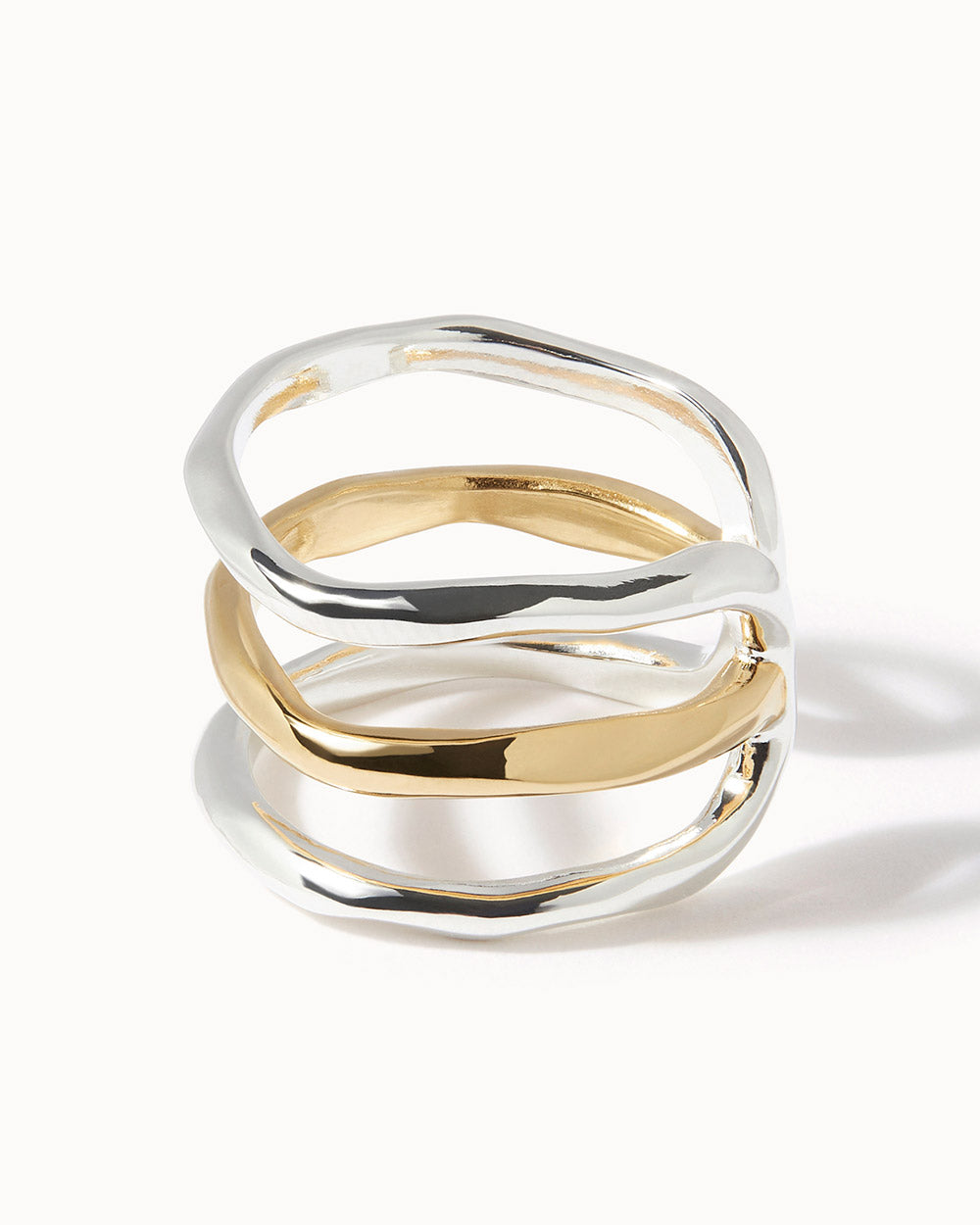 Solid Gold Lava Adjustable Stripe Ring