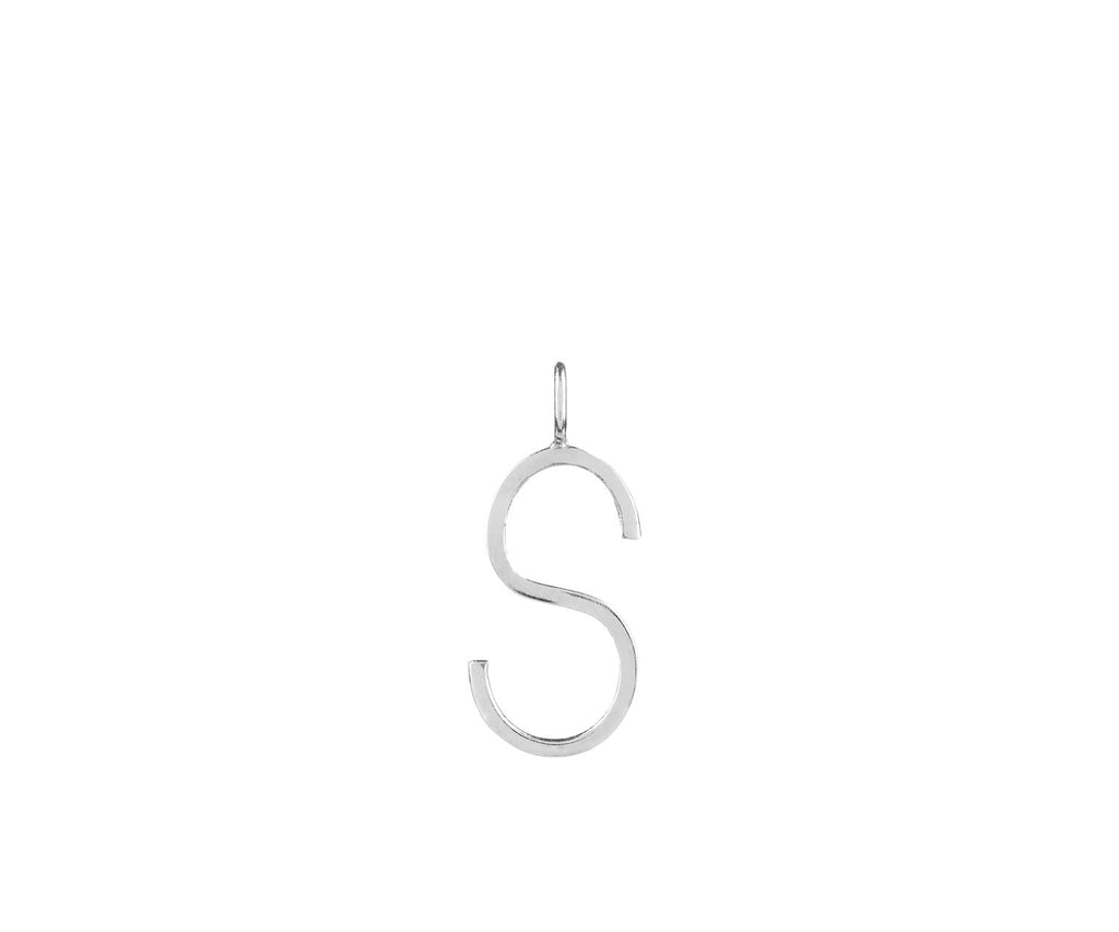 Initial Charm Maya Magal Luxury Jewellery Brand London UK Alphabet Pendant Personalised Necklace Letter S