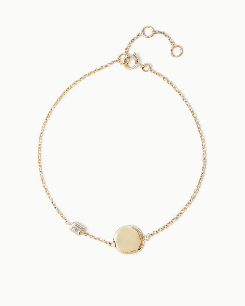 9ct Solid Gold Diamond April Birthstone Bracelet handmade in London by Maya Magal sustainable jewellery brand