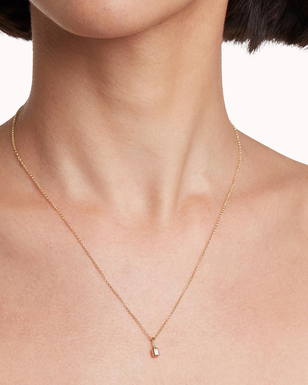 Solid Gold Diamond April Birthstone Charm