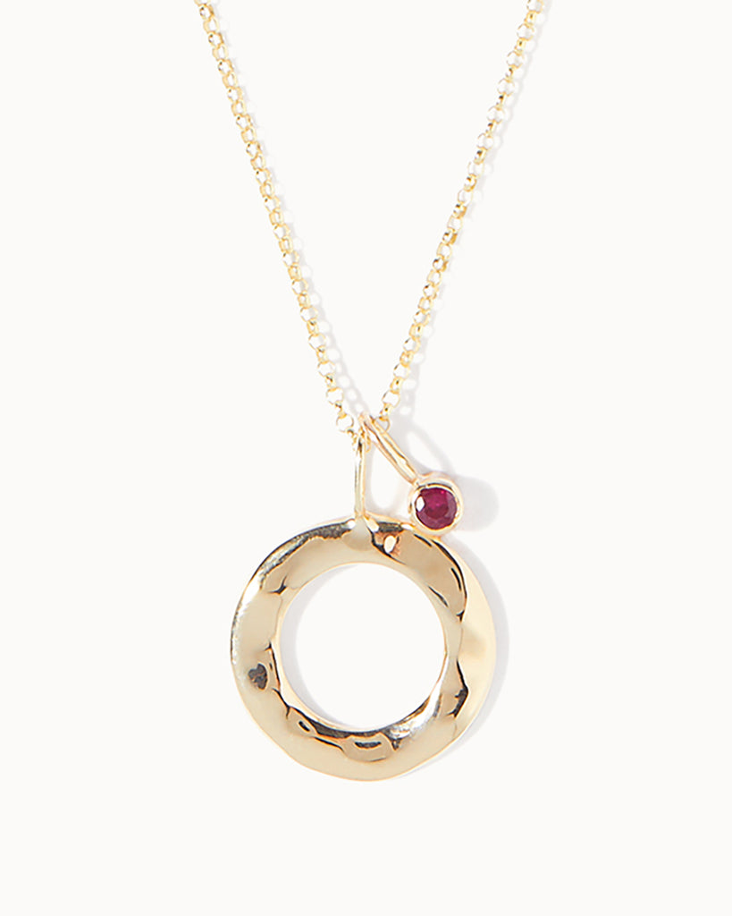 9ct Solid Gold Ruby July Birthstone Necklace handmade in London by Maya Magal elegant jewellery brand