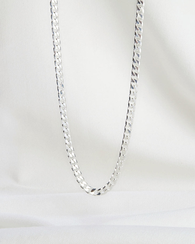 925 Recycled Sterling Silver Heavy Curb Chain Necklace Large handmade in London by Maya Magal modern jewellery brand