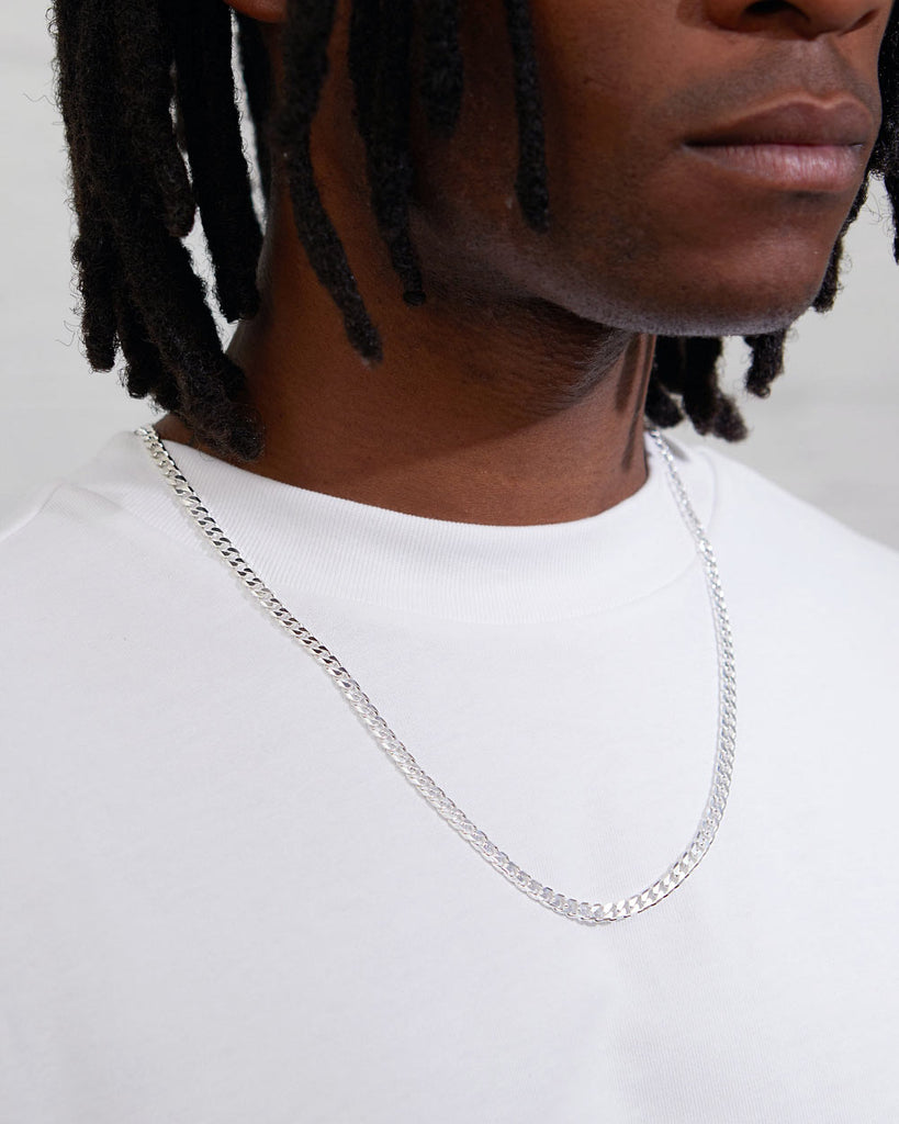 925 Recycled Sterling Silver Heavy Curb Chain Necklace Large handmade in London by Maya Magal unisex jewellery brand