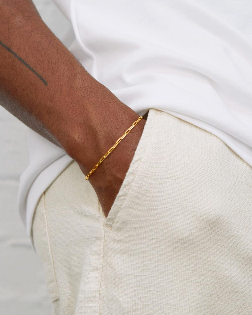 18ct Gold Plated Paper Chain Bracelet handmade in London by Maya Magal unisex jewellery brand