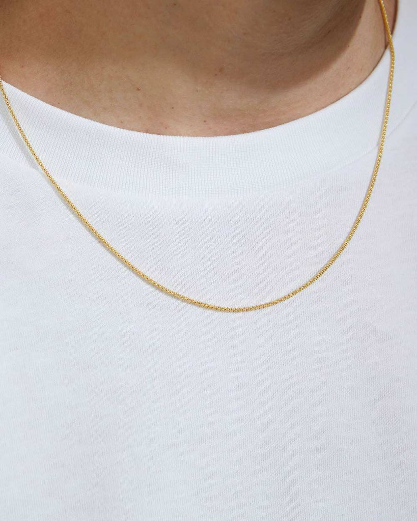 18ct Gold Plated Popcorn Chain Necklace handmade in London by Maya Magal sustainable jewellery brand