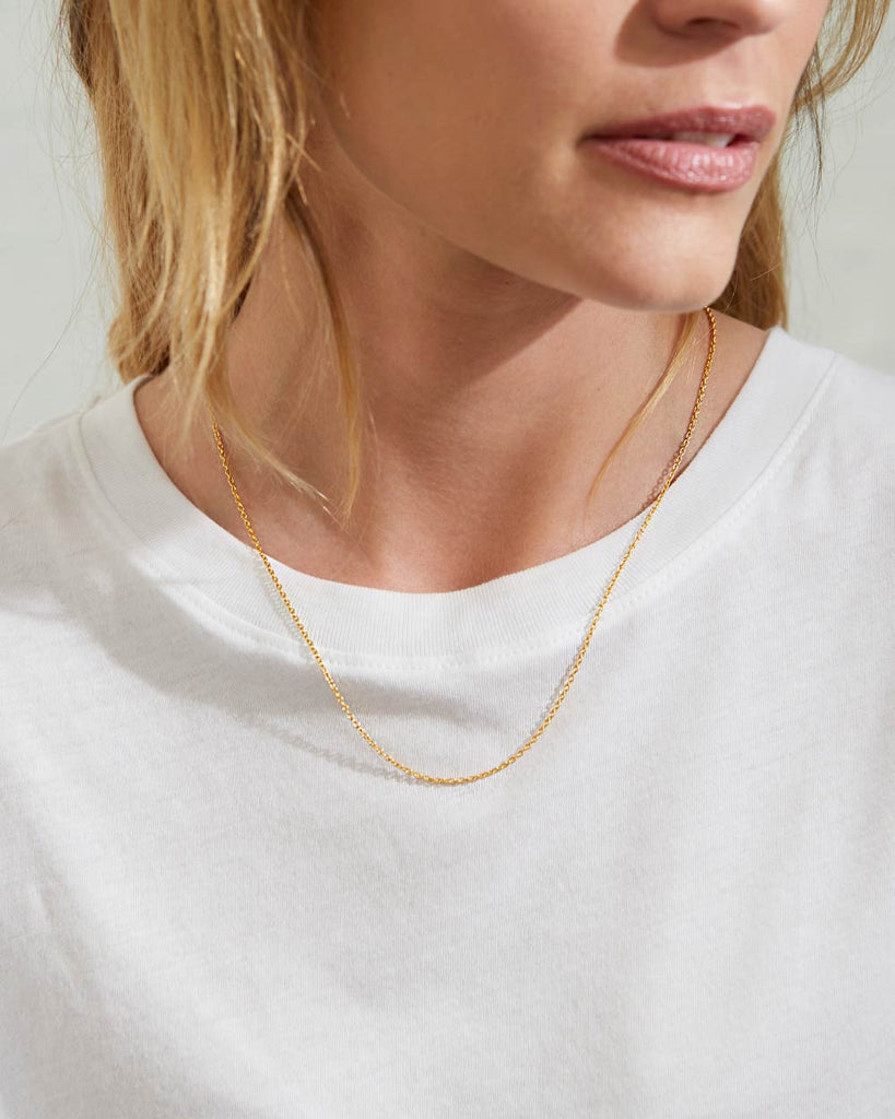 18ct Gold Plated Short Trace Chain Necklace handmade in London by Maya Magal contemporary jewellery brand