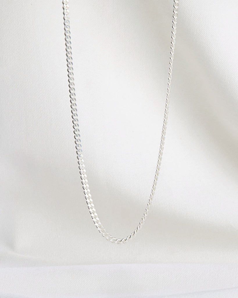 925 Recycled Sterling Silver Curb Chain Necklace Medium handmade in London by Maya Magal modern jewellery brand