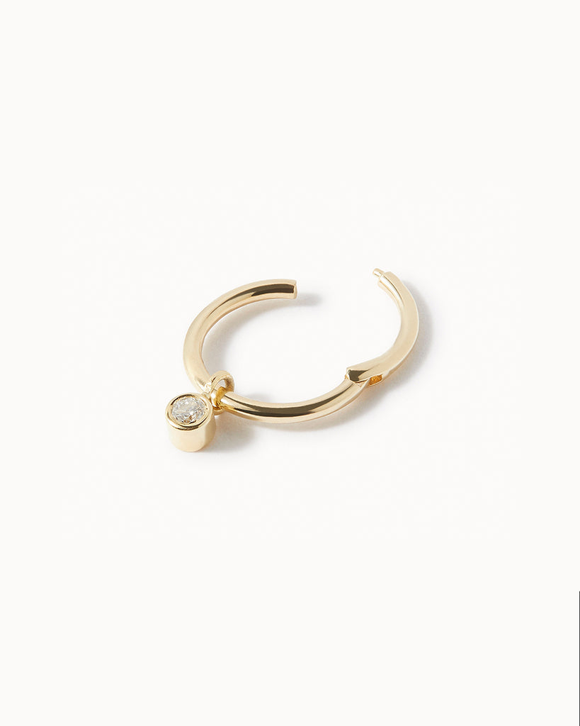 9ct Solid Gold Diamond Cartilage Hoop handmade in London by Maya Magal sustainable jewellery brand