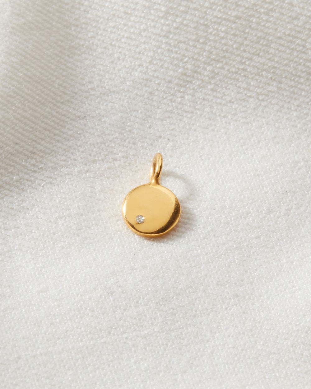 Diamond / April Birthstone Disc Charm