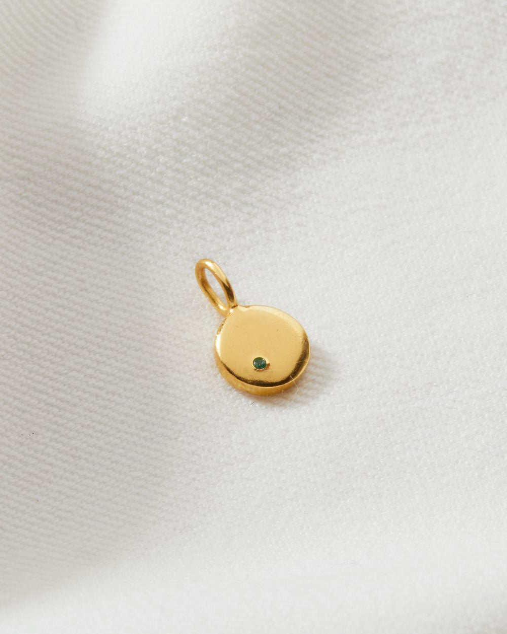 Emerald May Birthstone Disc Charm