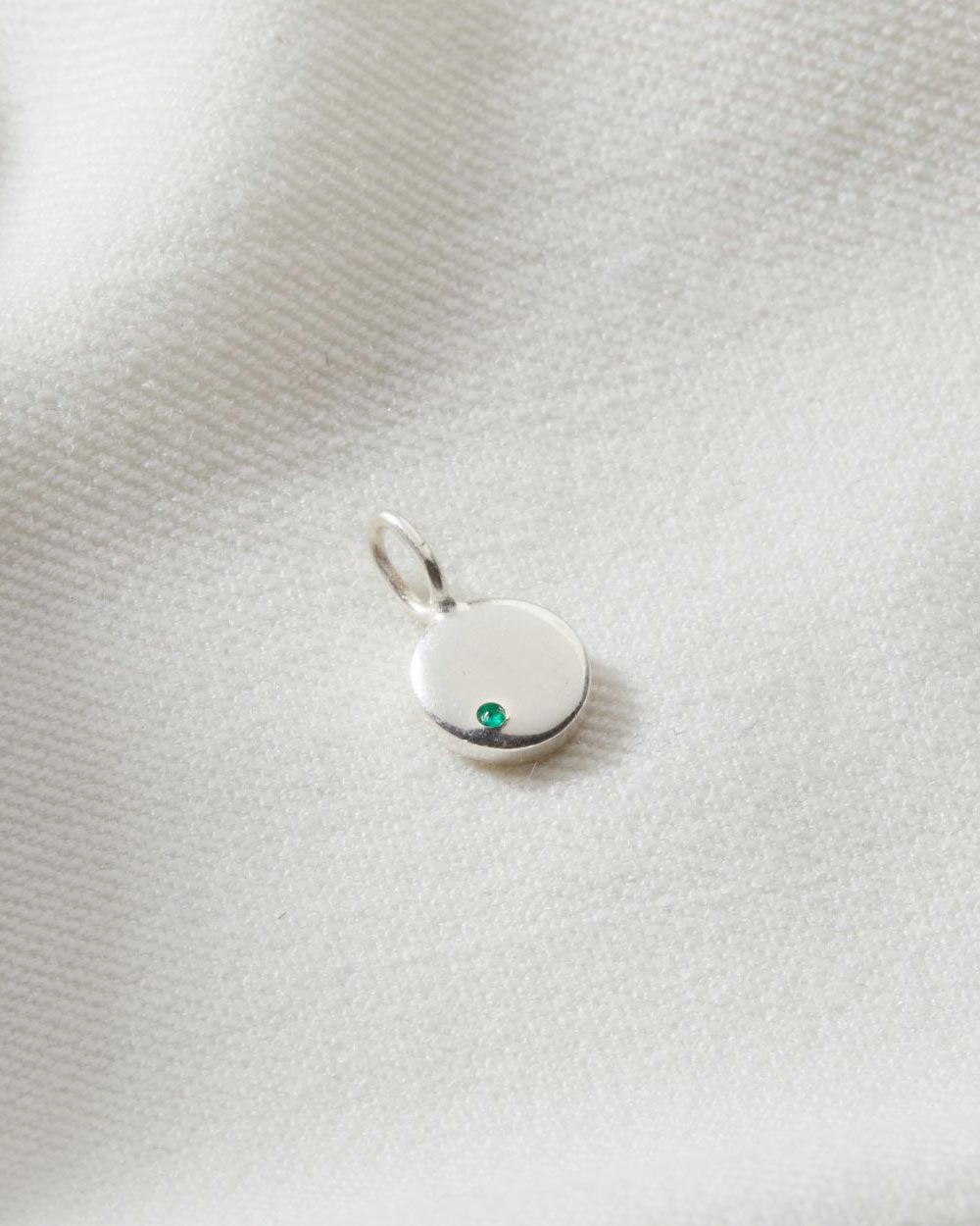 Emerald May Birthstone Disc Charm