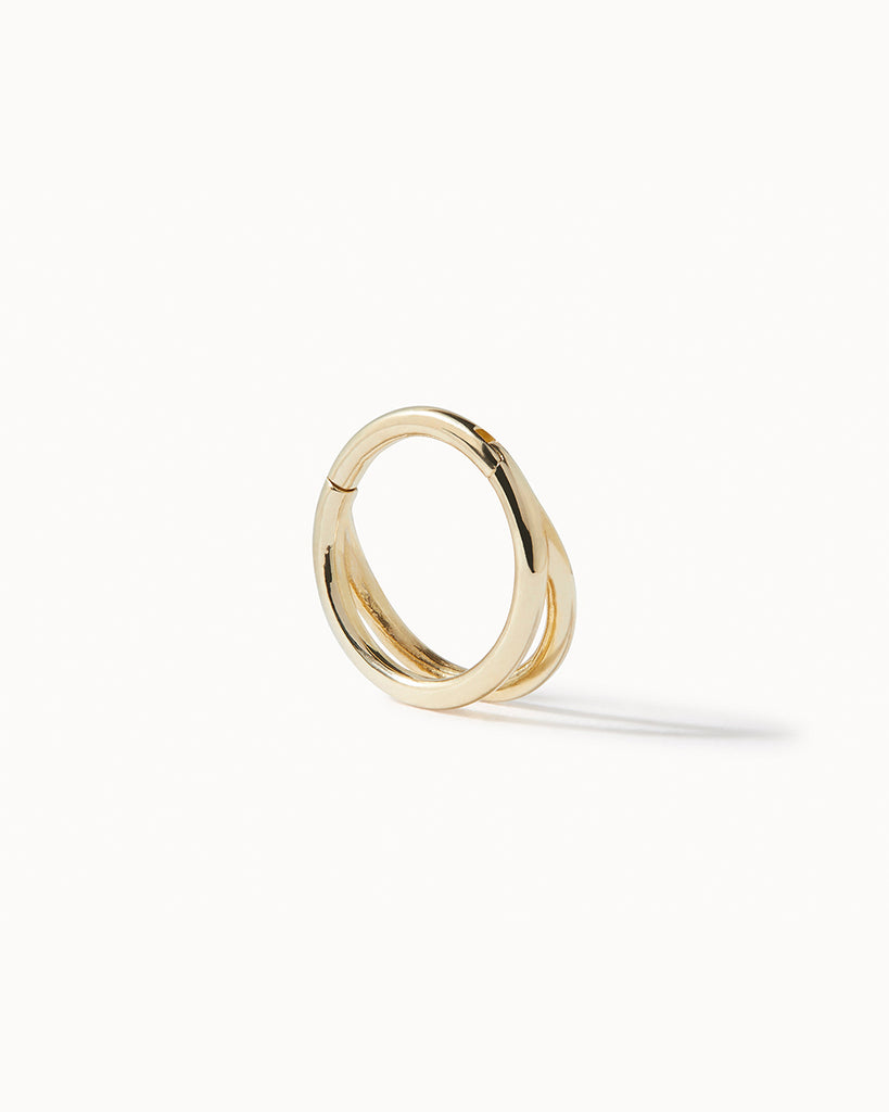 9ct Solid Gold Double Cartilage Hoop handmade in London by Maya Magal sustainable jewellery brand