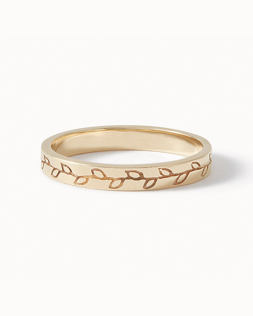 9ct Solid Gold Evergreen Ring handmade in London by Maya Magal sustainable jewellery brand