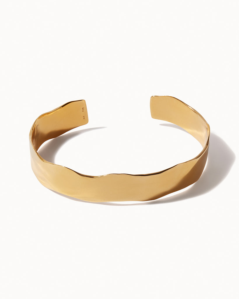 18ct Gold Plated Signature Organic Bangle handmade in London by Maya Magal sustainable jewellery brand