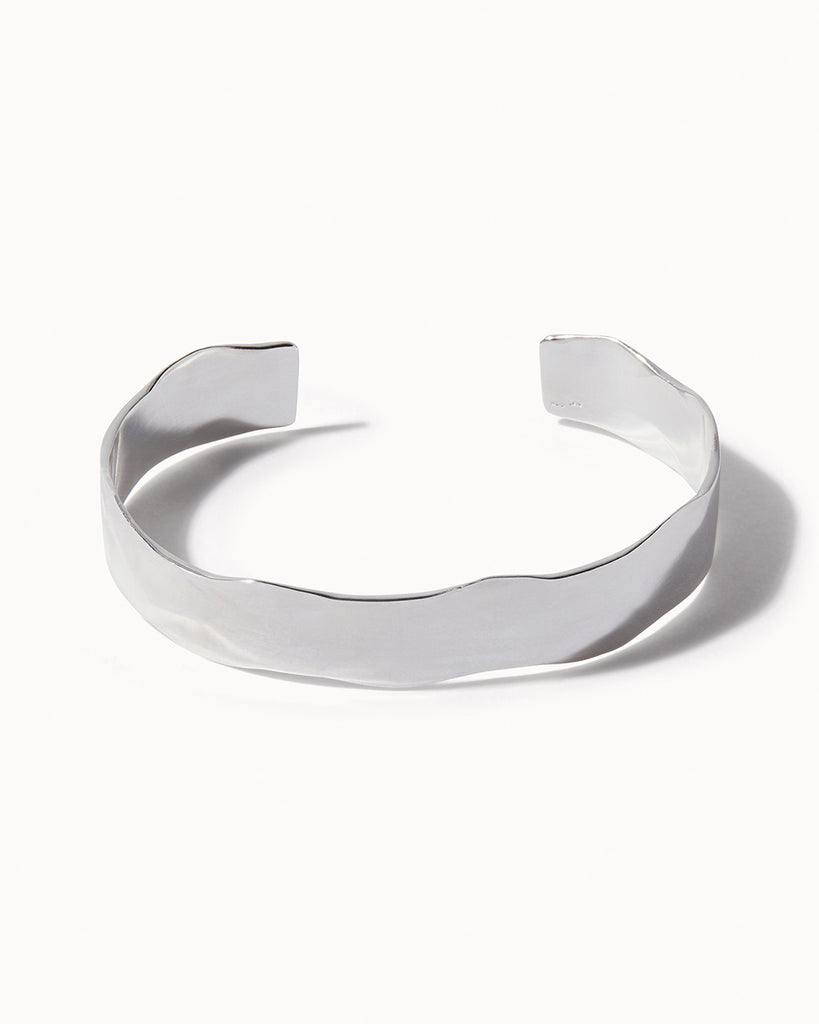 925 Recycled Sterling Silver Signature Organic Bangle handmade in London by Maya Magal sustainable jewellery brand