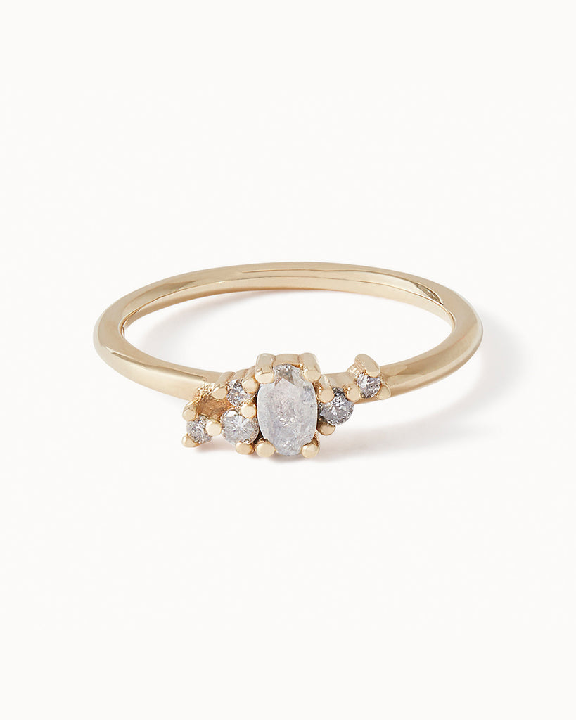 9ct Solid Gold Heirloom Diamond Cluster Ring handmade in London by Maya Magal sustainable jewellery brand