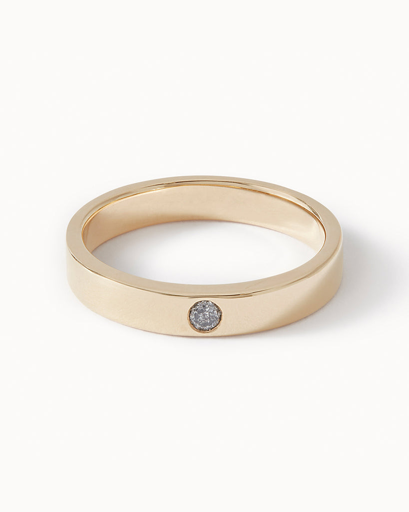 9ct Solid Gold Heirloom Single Stone Diamond Ring handmade in London by Maya Magal sustainable jewellery brand