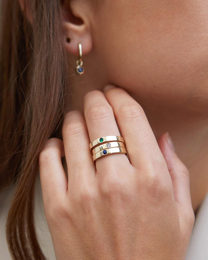 9ct Solid Gold Heirloom Single Stone Emerald Ring handmade in London by Maya Magal modern jewellery brand