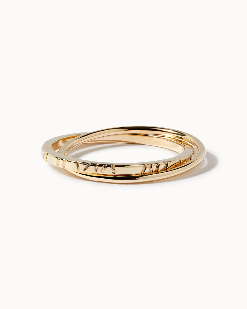 9ct Solid Gold Interlocking Ring handmade in London by Maya Magal sustainable jewellery brand