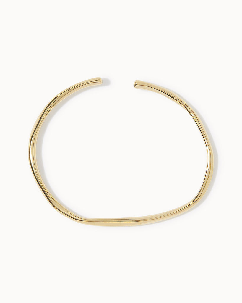 18ct Gold Plated Lava Bangle handmade in London by Maya Magal sustainable jewellery brand