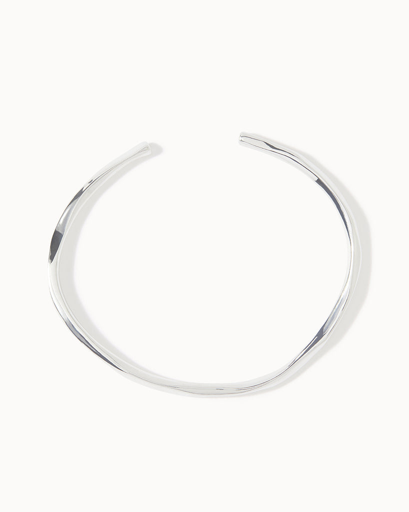 925 Recycled Sterling Silver Lava Bangle handmade in London by Maya Magal sustainable jewellery brand