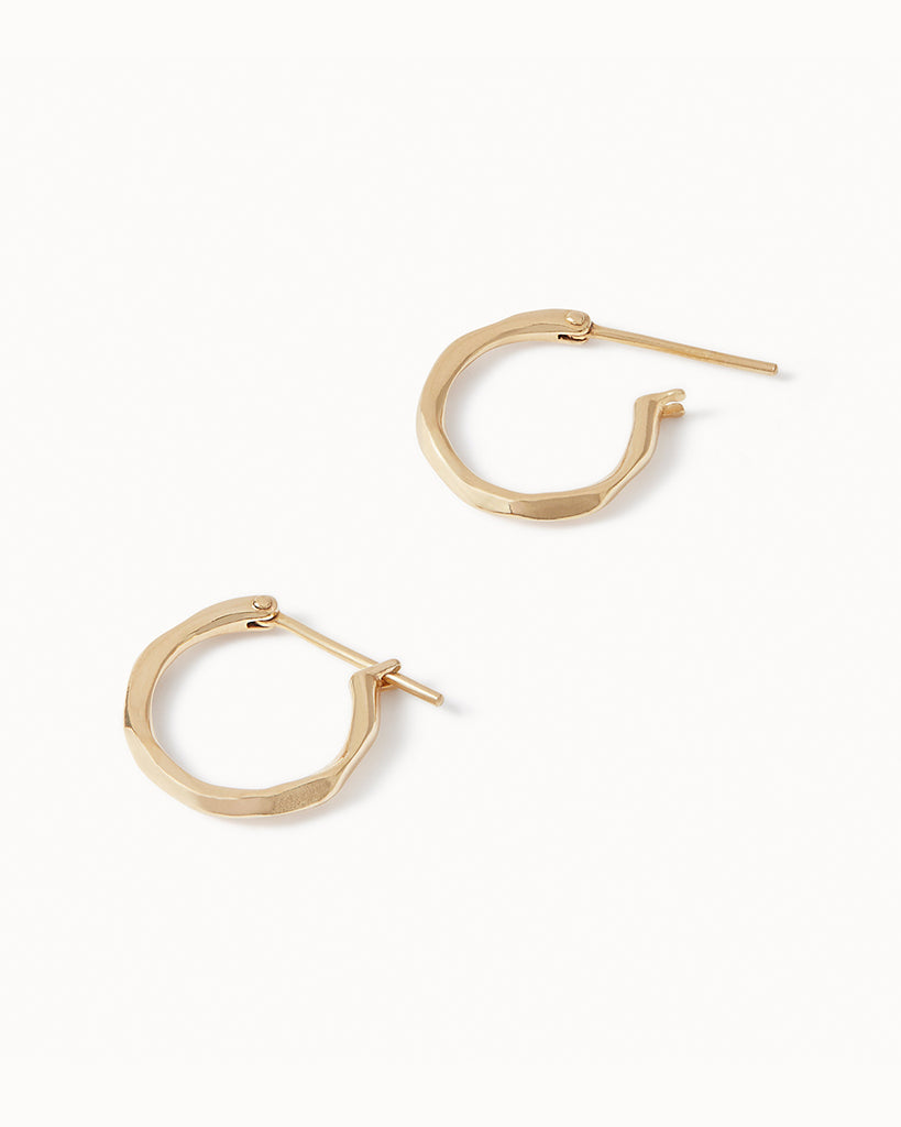 18ct Gold Plated Lava Hoop Earrings handmade in London by Maya Magal everyday jewellery brand