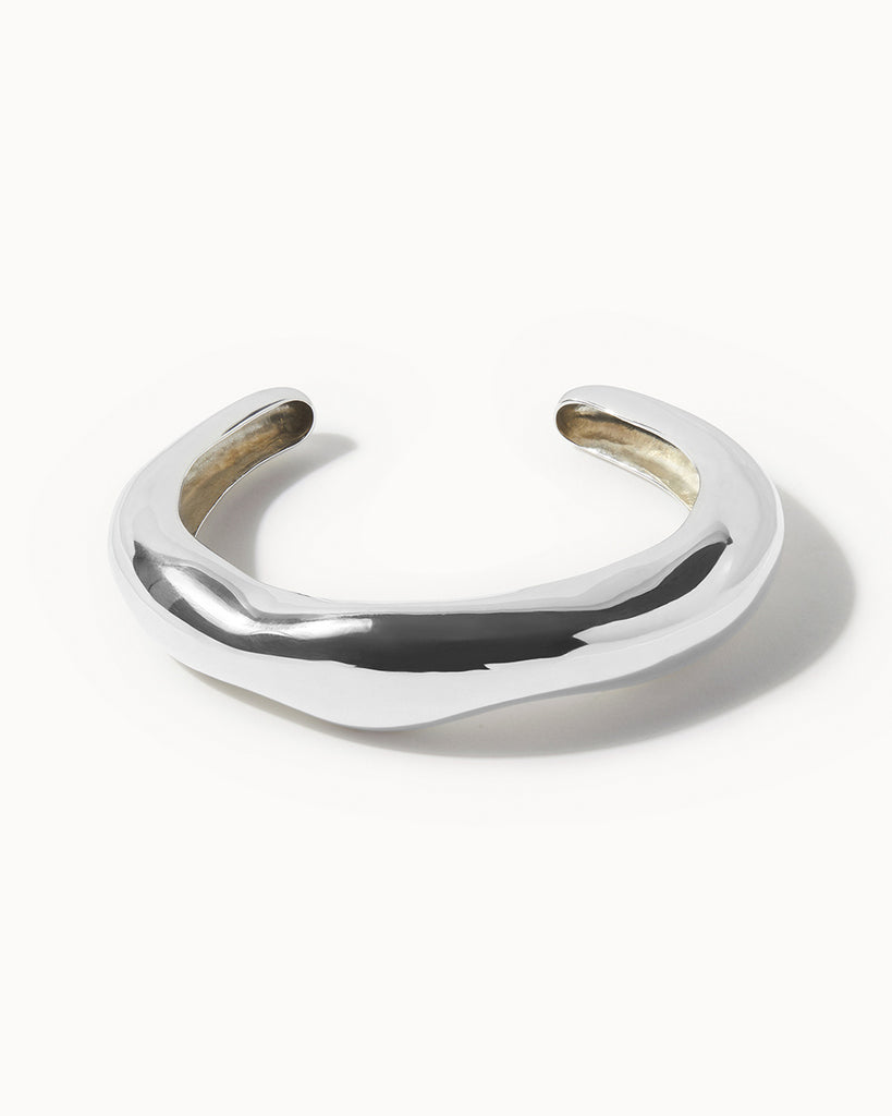 925 Recycled Sterling Silver Lucid Bangle handmade in London by Maya Magal sustainable jewellery brand