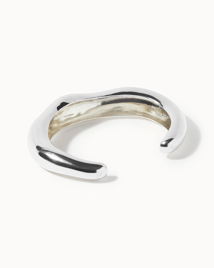 925 Recycled Sterling Silver Lucid Bangle handmade in London by Maya Magal sustainable jewellery brand
