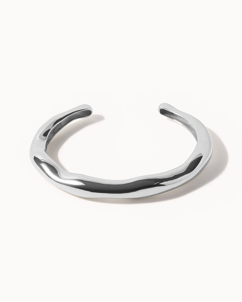 925 Recycled Sterling Silver Lucid Light Bangle handmade in London by Maya Magal sustainable jewellery brand
