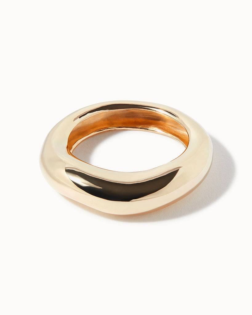 9ct Solid Gold Lucid Light Ring handmade in London by Maya Magal luxury jewellery brand