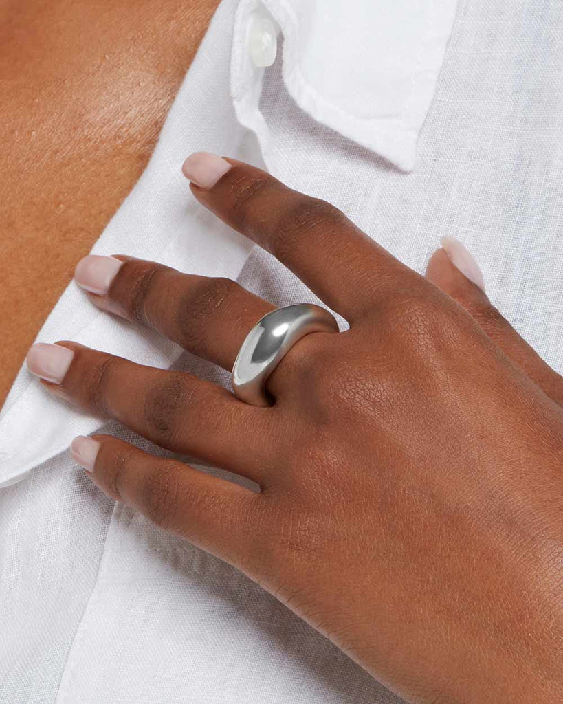 925 Recycled Sterling Silver Lucid Ring handmade in London by Maya Magal modern jewellery brand